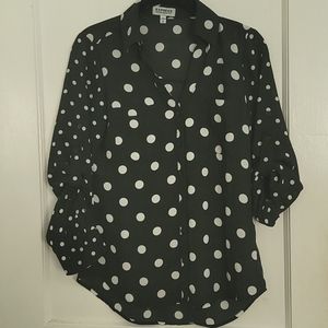 Polka Dot Button Down Portofino Shirt